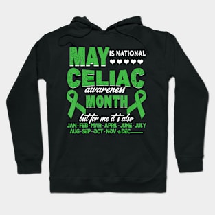 May Is National Celiac Disease Awareness Month Green Ribbon Hoodie